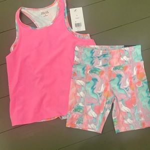 Girls ZELOS Small bike shorts and tank